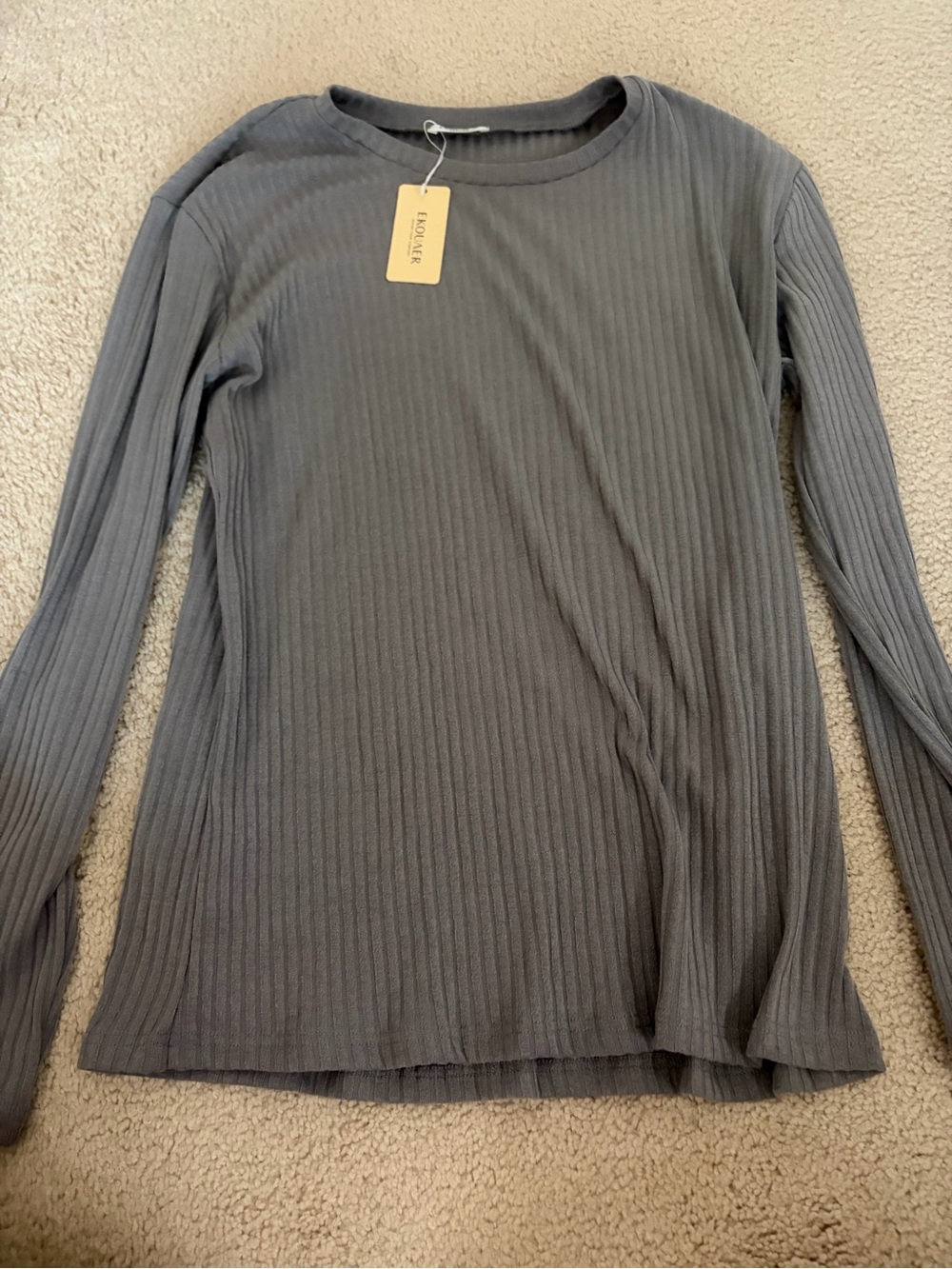 Lou & Grey Slate Ribbed Long-Sleeve Tee